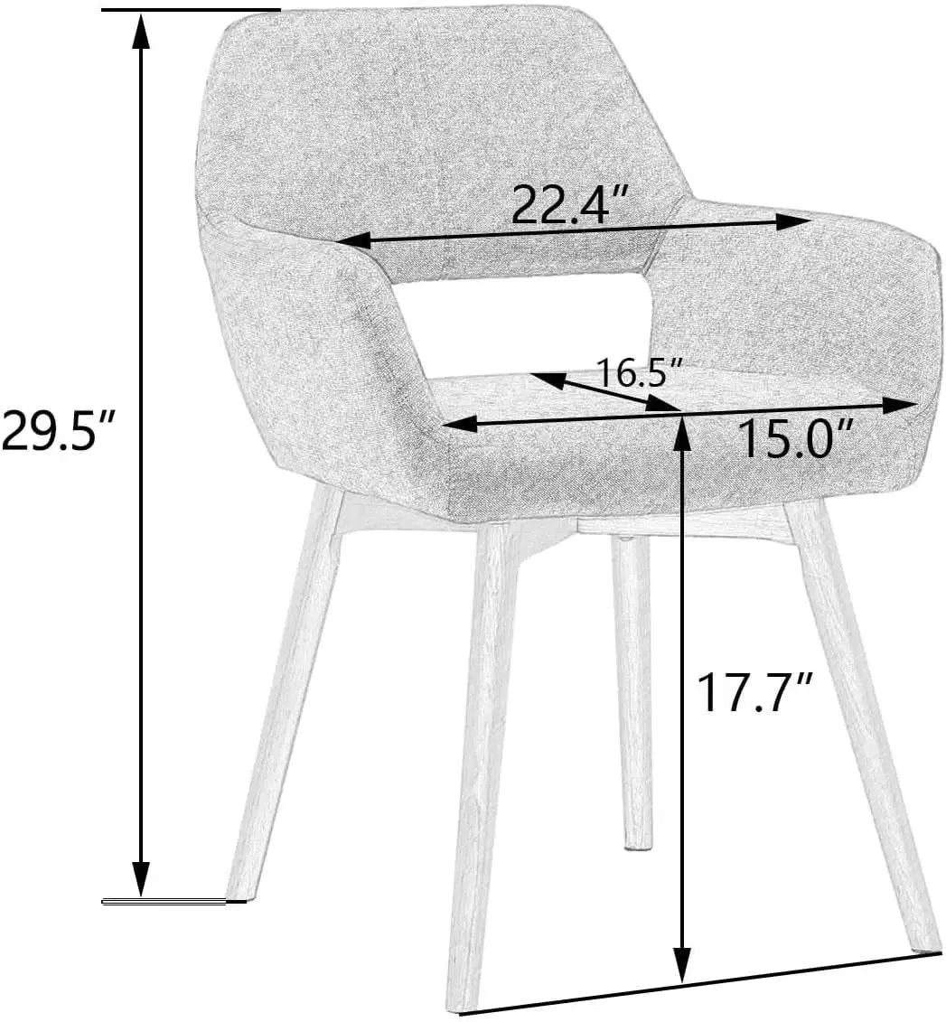 Charcoal Upholstered Armchair Mid Century Modern Wood Legs from PriceLows™