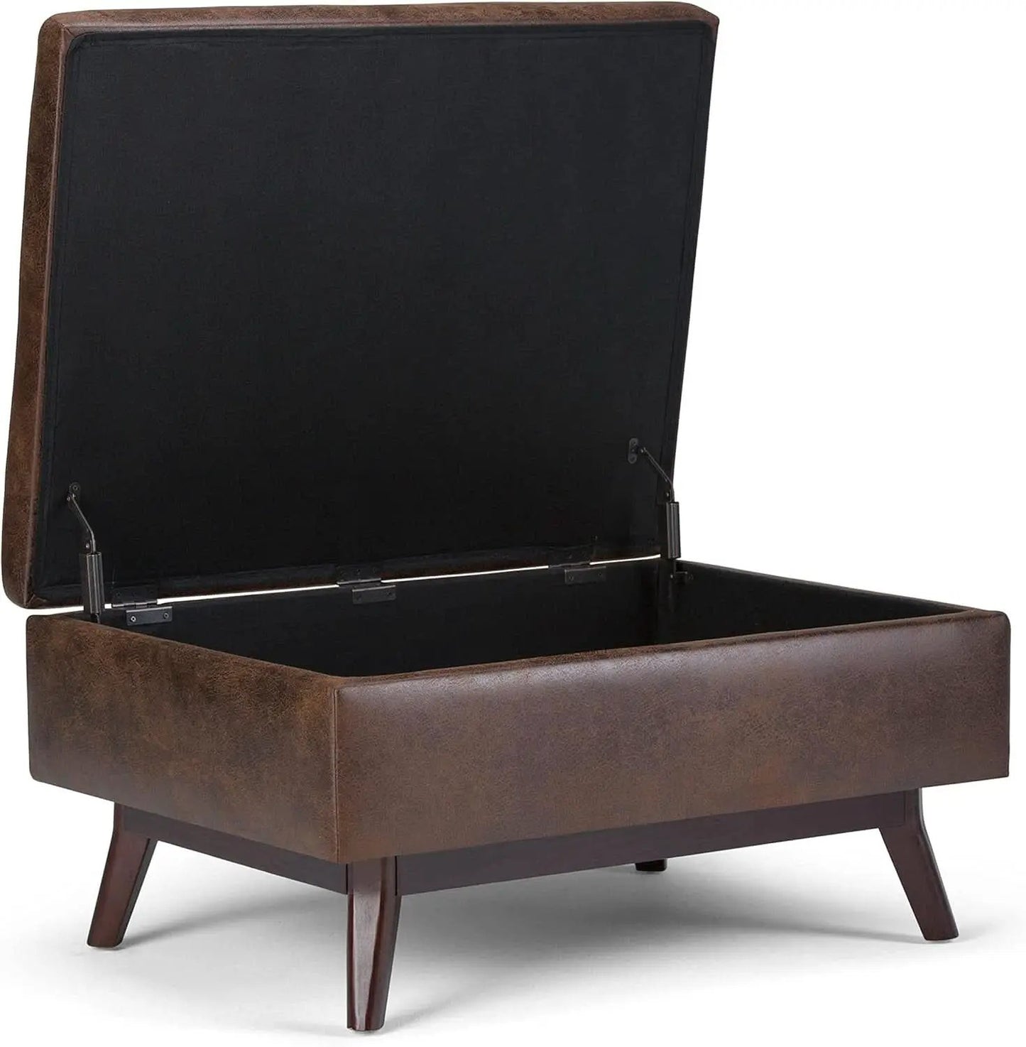 Mid Century Distressed Chestnut Lift Top Coffee Table Ottoman from PriceLows™