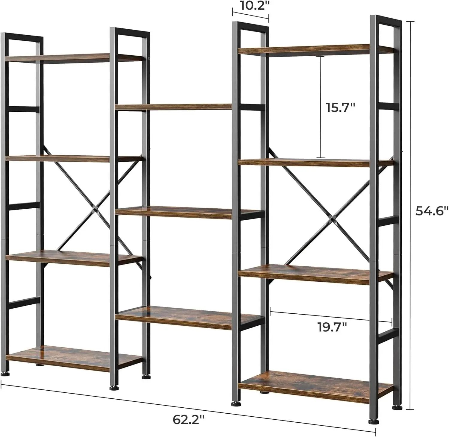 Rustic Brown Four Tier Bookshelf For Home Office Storage from PriceLows™