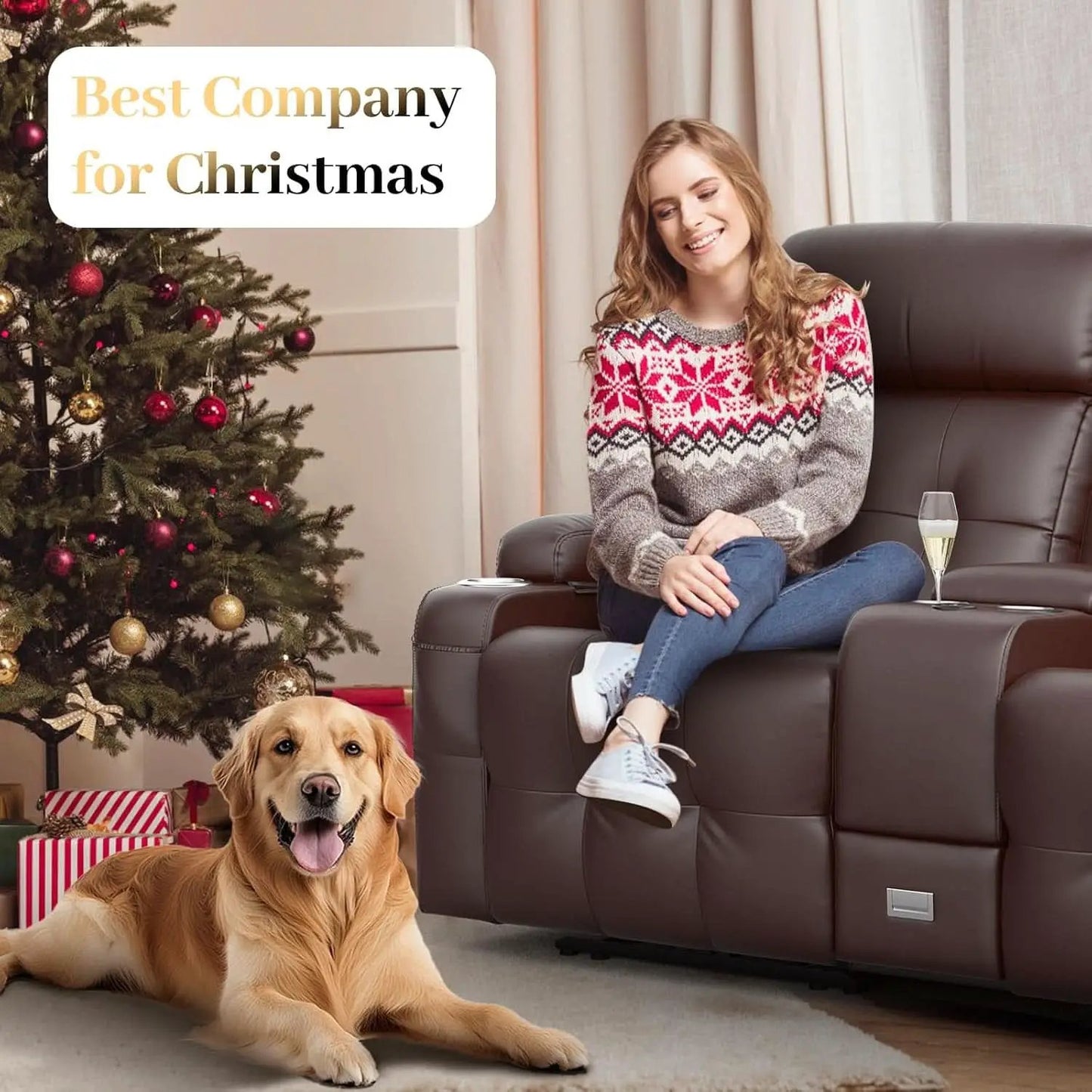 Reclining Massage Loveseat With USB Ports And Wall Hugger from PriceLows™