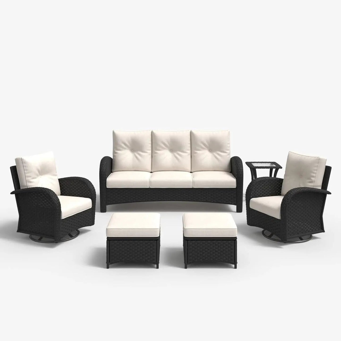 6 Piece Outdoor Patio Furniture Set Sectional Swivel Rocker Chairs from PriceLows™