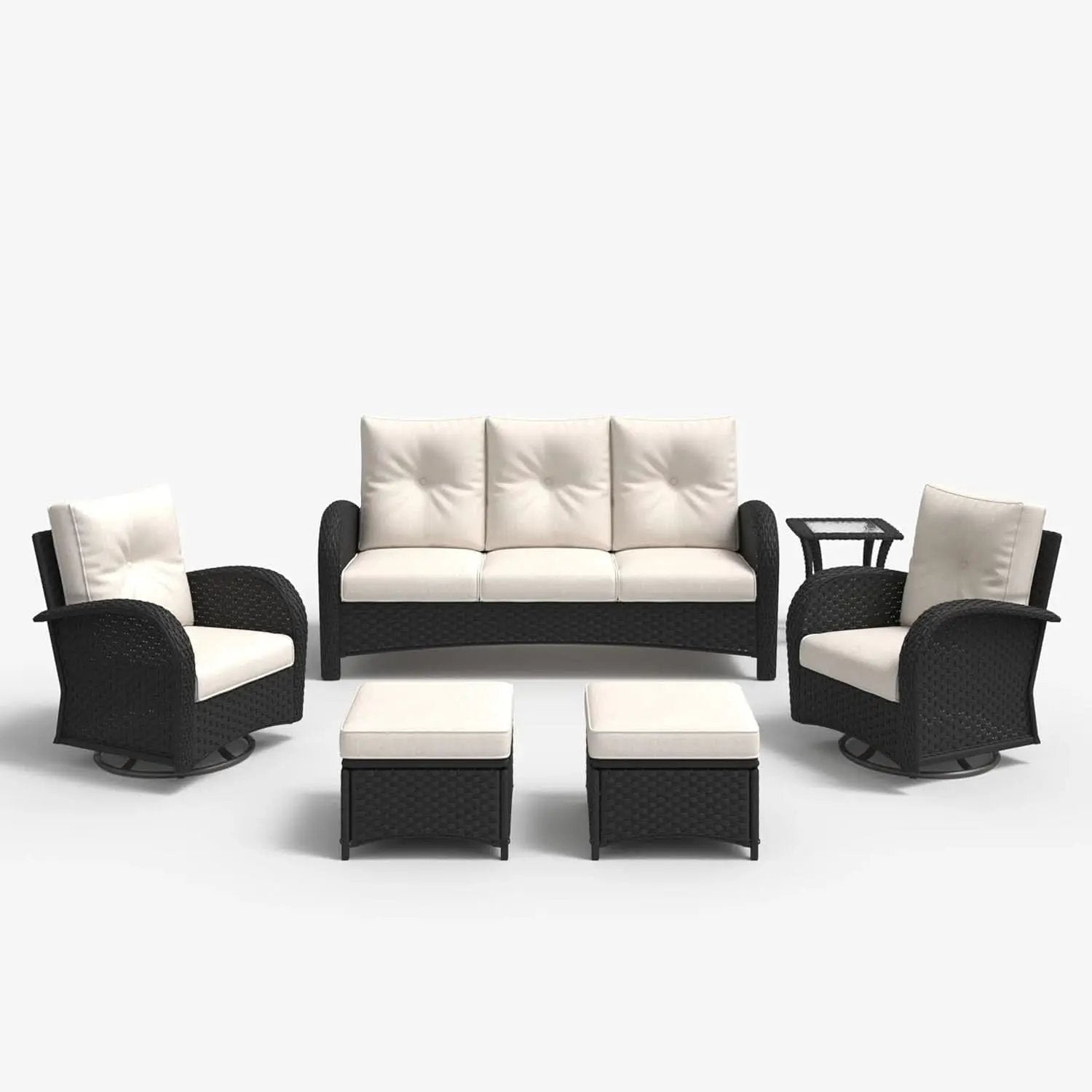 6 Piece Outdoor Patio Furniture Set Sectional Swivel Rocker Chairs from PriceLows™