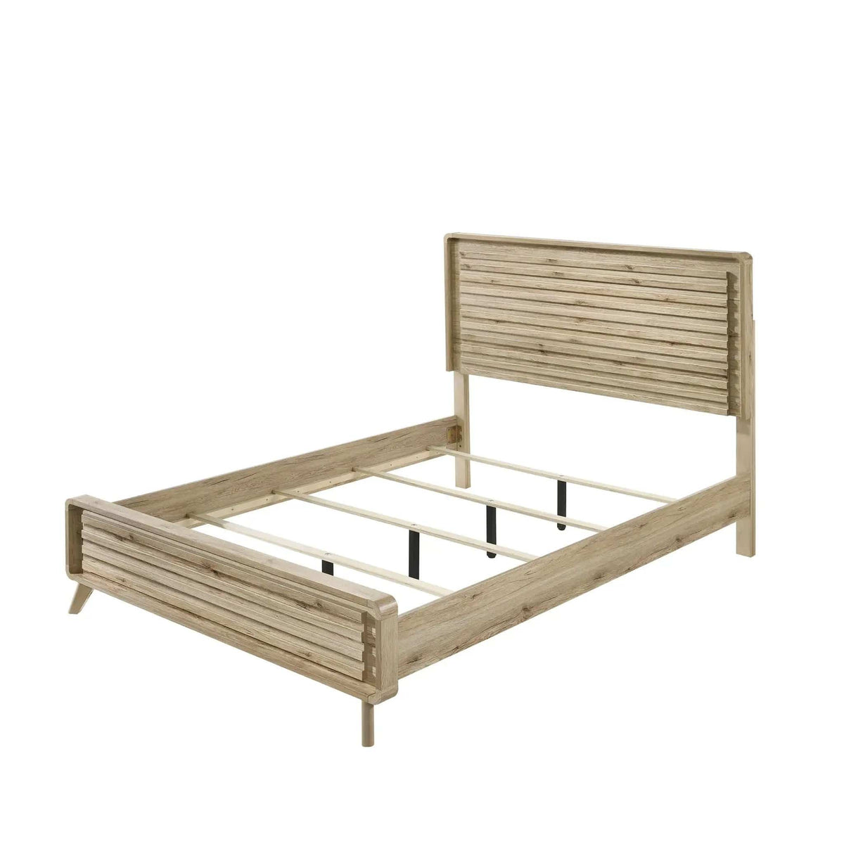Panel Bed With Slatted Headboard And Footboard | 2 Pieces | Wood | Bedroom