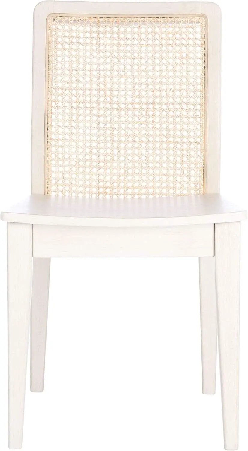 Coastal White And Natural Rattan Dining Chair Set Of 2 from PriceLows™