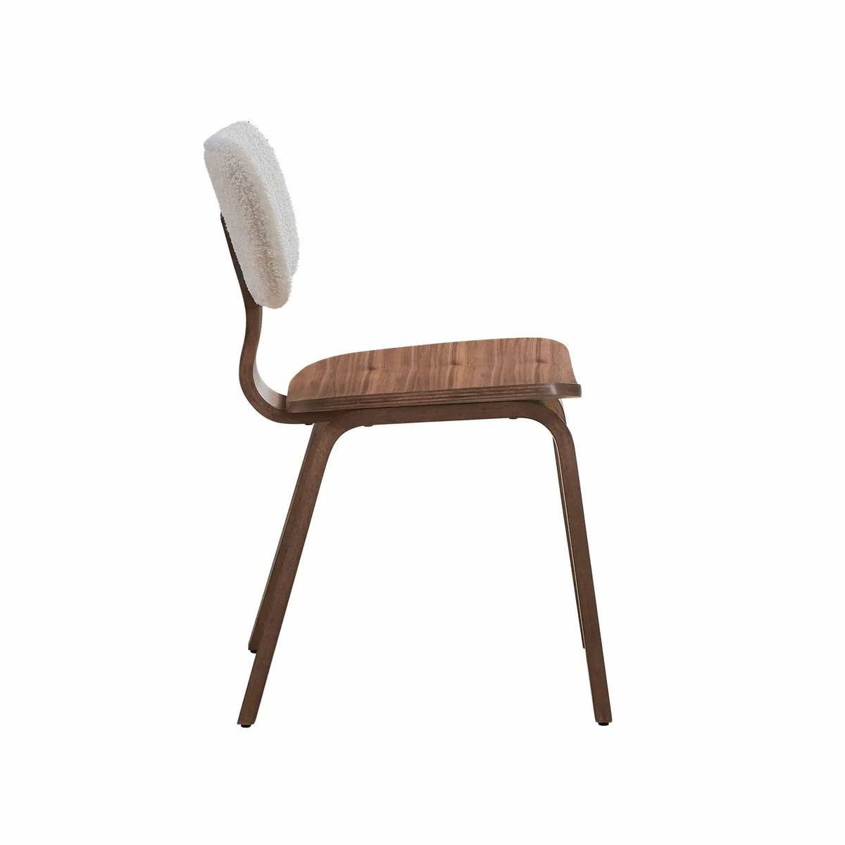 Casson Boucle 7 Walnut Side Chair (Set of 2) | 22 x 18 x 30 in | Walnut & Boucle | White / Walnut