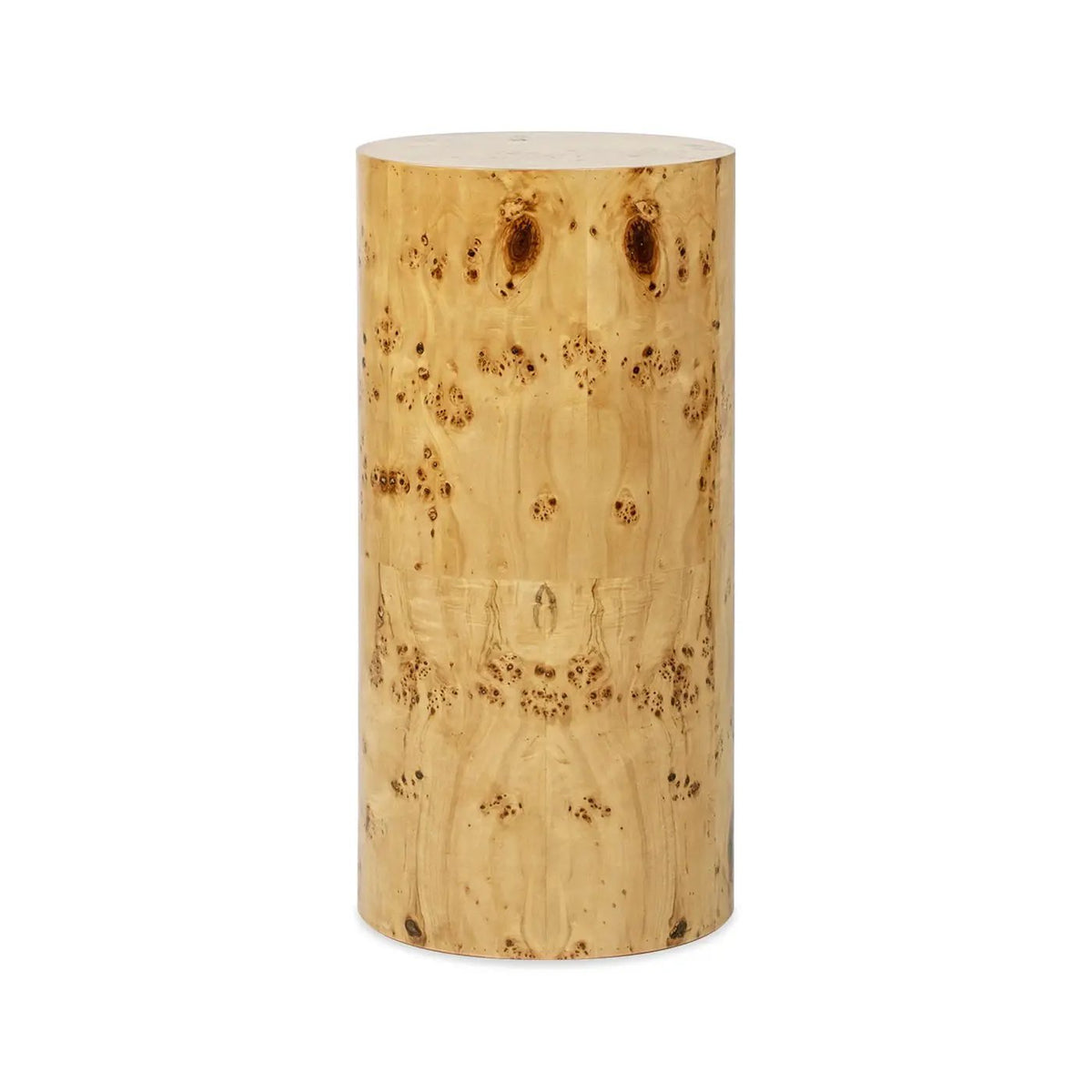 Nebula Pillar Side Table | Burl Wood Veneer | 29.5 Inch Height | Side Table Or Plinth