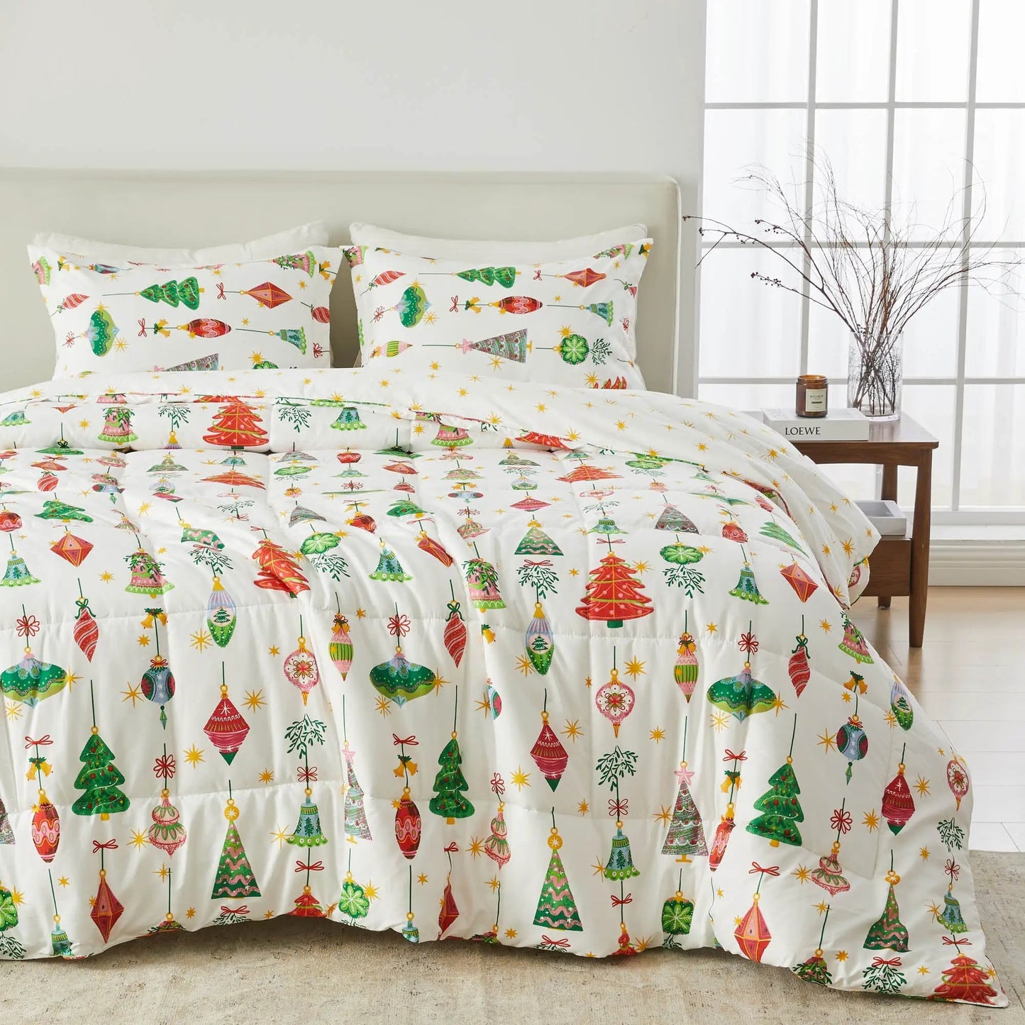 Reversible Christmas Comforter and Sham Set - Holiday / Lodge Odette Collection from PriceLows™