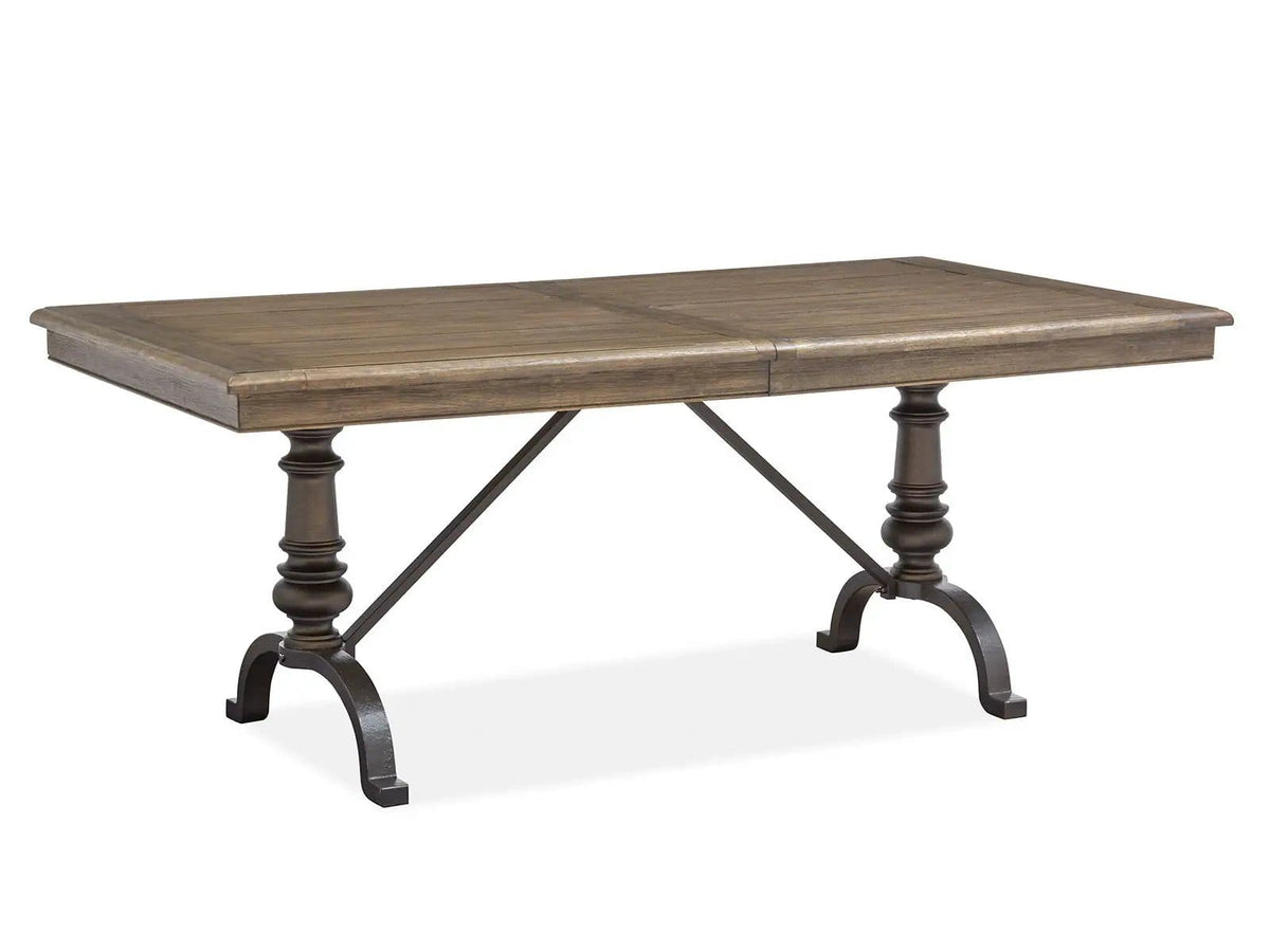 Roxbury Manor Rectangular Dining Table Dining Tables with Extension | Dining Tables with Extension | Oak Veneer & Metal | Homestead Brown