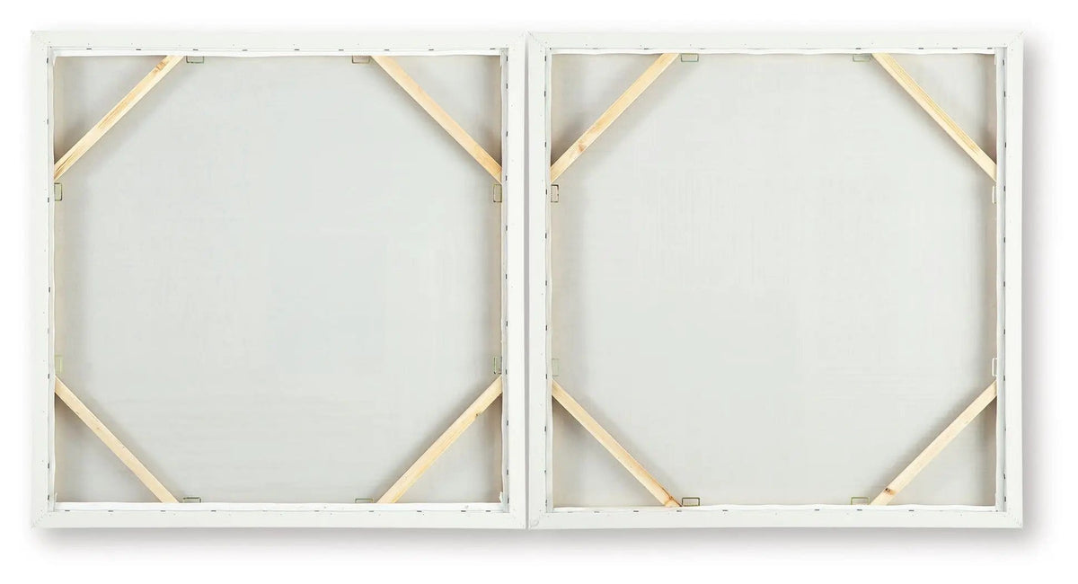 Andorfield Wall Art Set (Set of 2) | 40 x 1.63 x 40 in | Fabric | Beige / Black / White