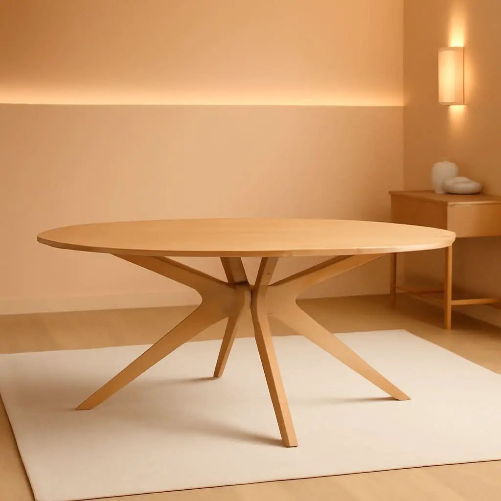 Crossroads 71 Inch Oak Oval Dining Table Mid Century from PriceLows™