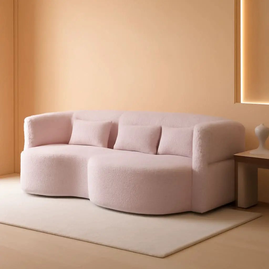 Powder Pink Ultra Comfort Contemporary Foldable Sleeper Sofa from PriceLows™