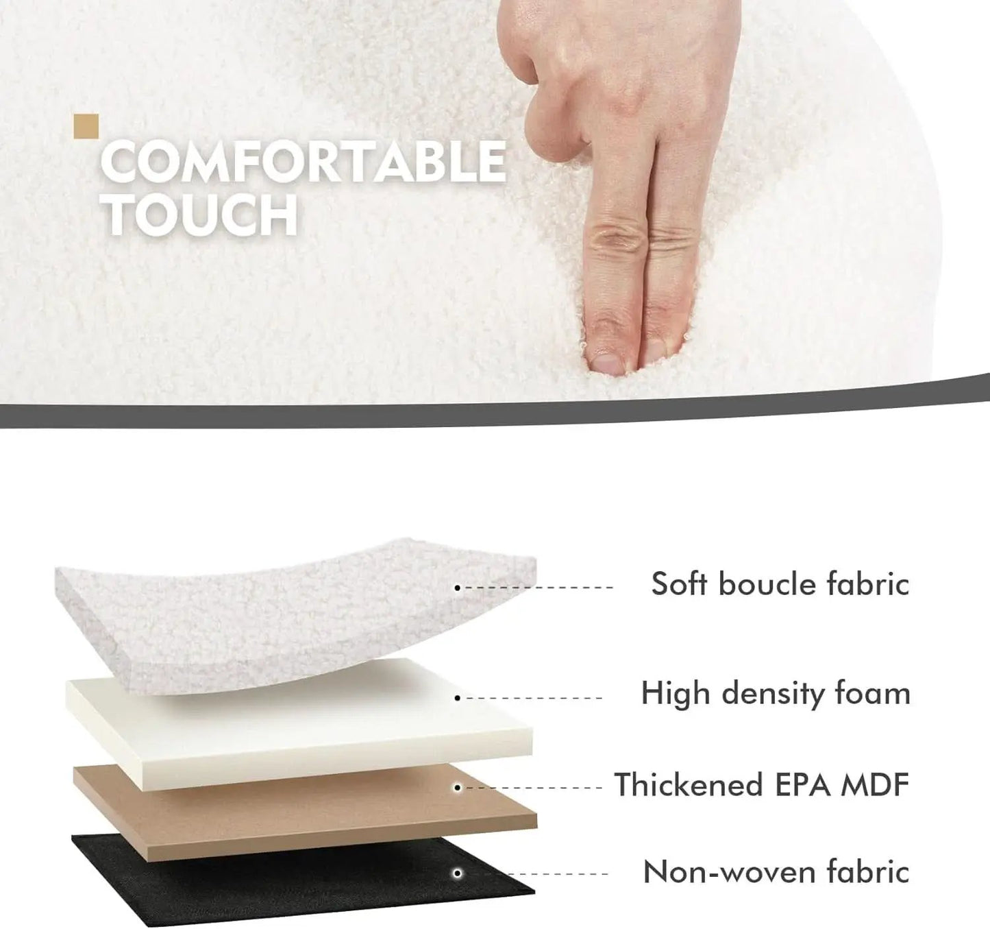 White Velvet Round Storage Ottoman FifteenInches Compact from PriceLows™