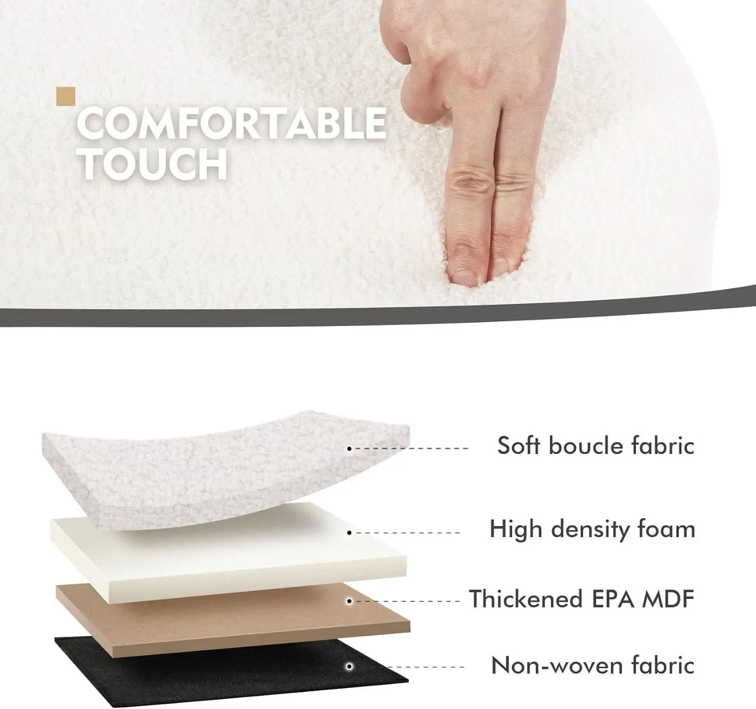 White Velvet Round Storage Ottoman FifteenInches Compact from PriceLows™