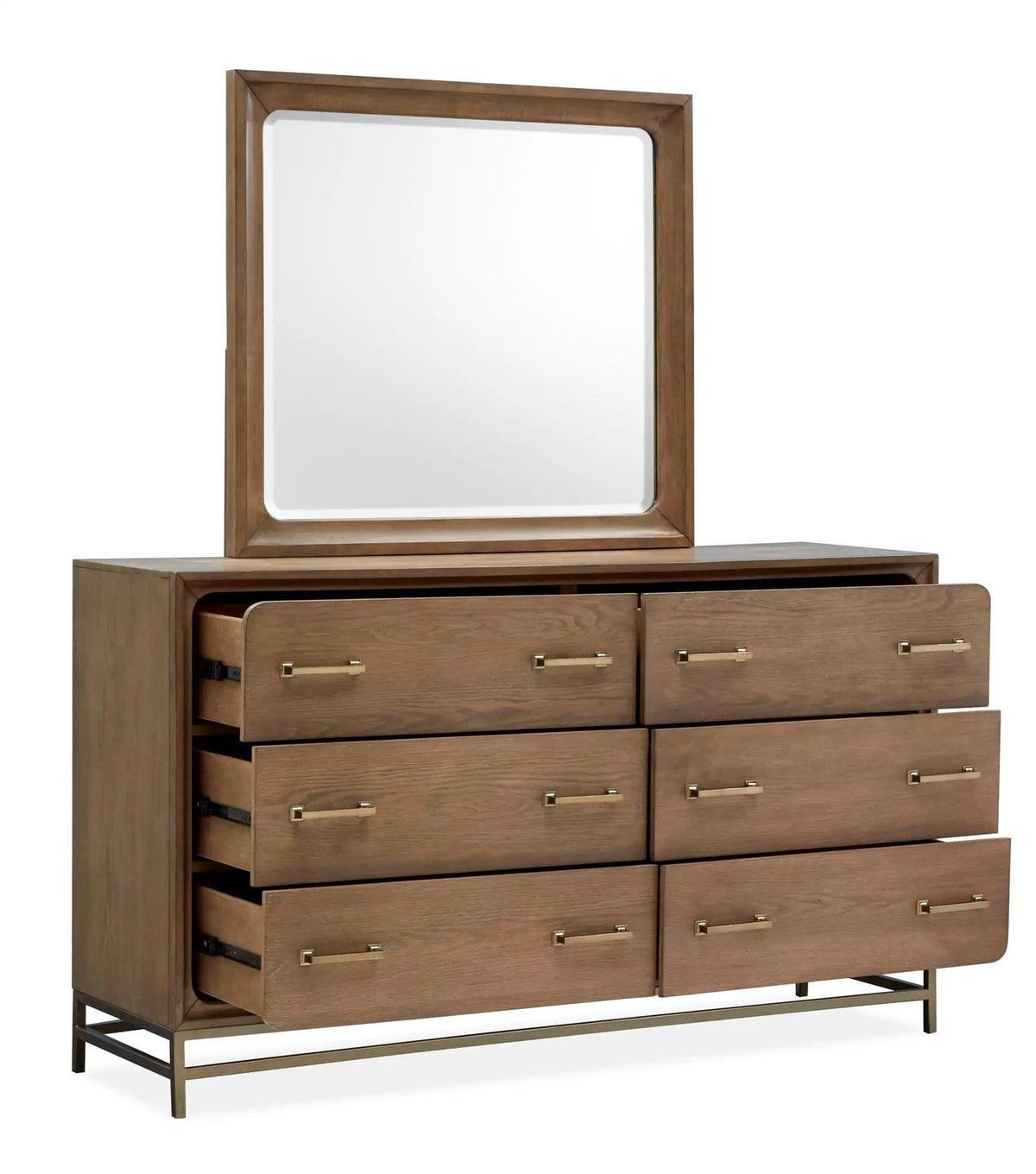 Lindon Double Drawer Dresser | 2 Pieces | Metal & Brass | Bedroom