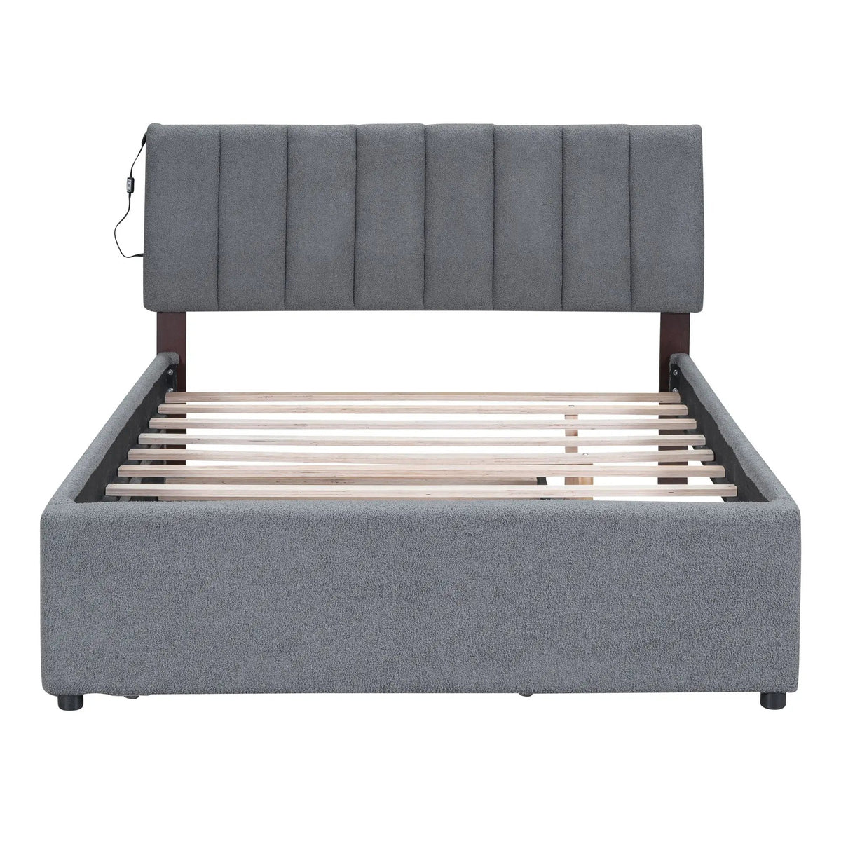 Upholstered Platform Bed | Trundle Included | Comfortable Design | 76 Inch Length