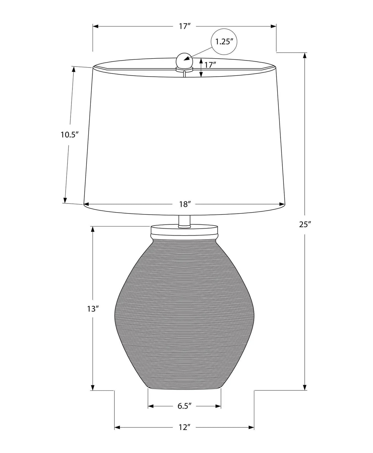 Lighting, Table Lamp, Concrete, Resin, Contemporary - | 18 x 18 x 25 in | Linen & Concrete | Cream