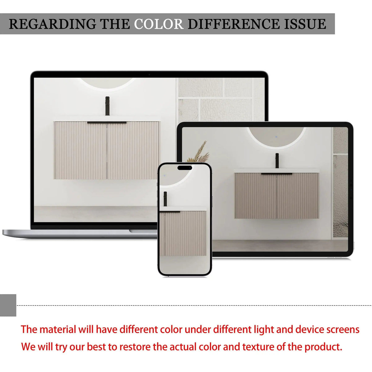 Contemporary Wall Mounted Bathroom Vanity With Resin Double Sink | 6 Pieces | Metal & Plywood | Bathroom
