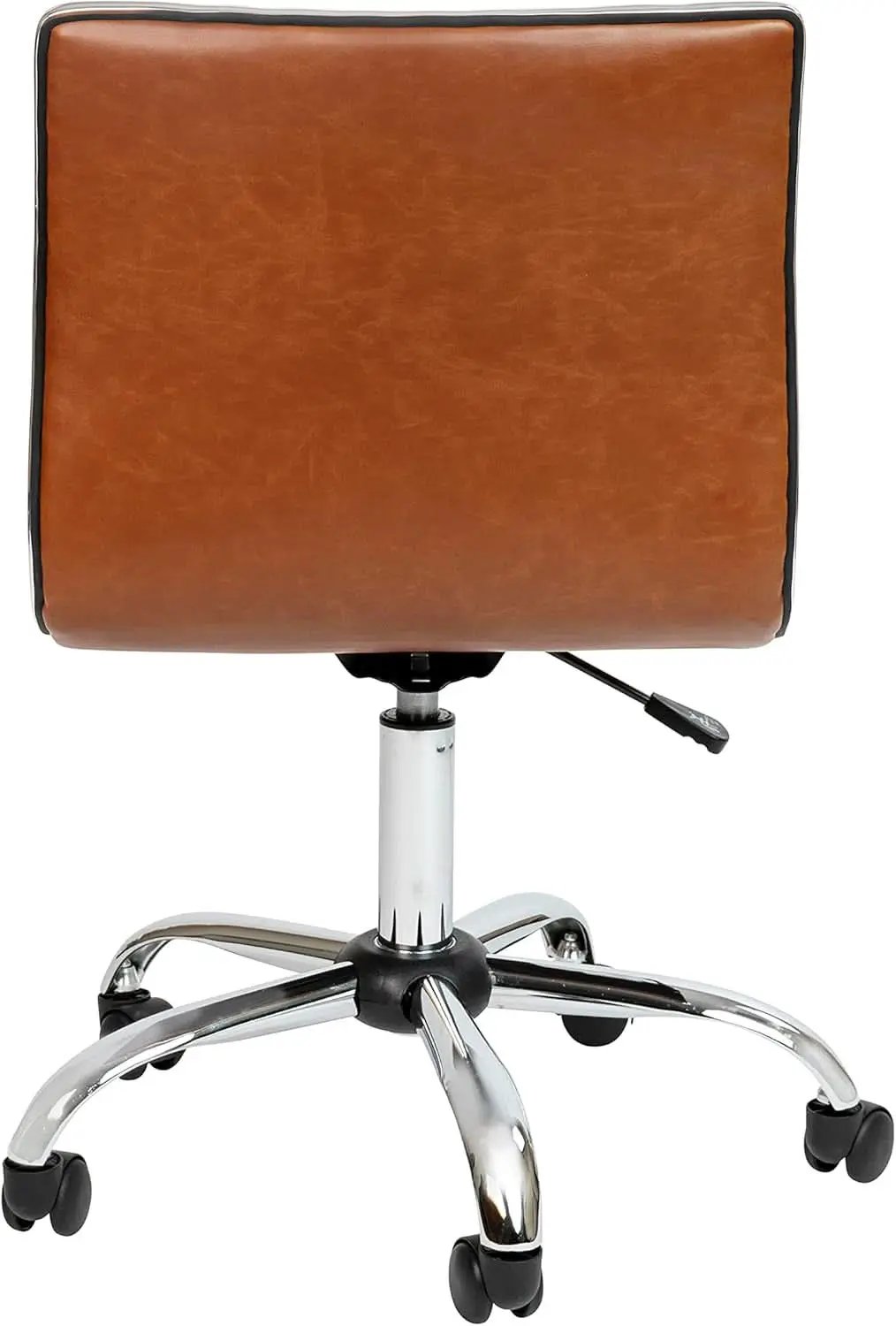 Brown Vinyl Office Task Chair With Chrome Frame Modern from PriceLows™