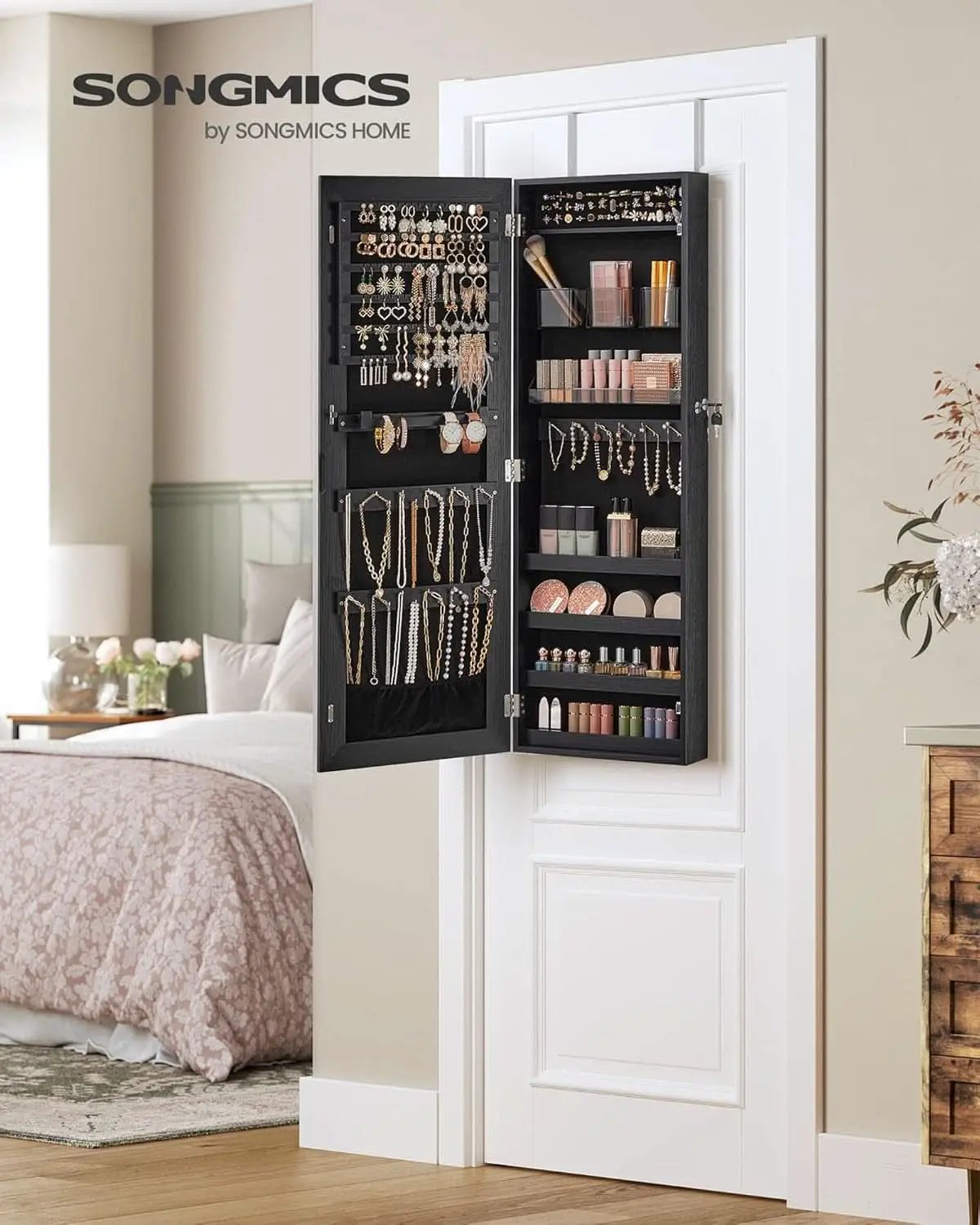 Mirror Jewelry Cabinet Armoire Wall Mounted Lockable from PriceLows™