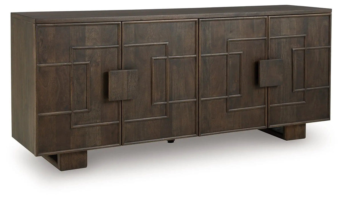 Cato Accent Cabinet | 67.88 x 16.25 x 30.25 in | Mango Wood & Veneer | Dark Brown