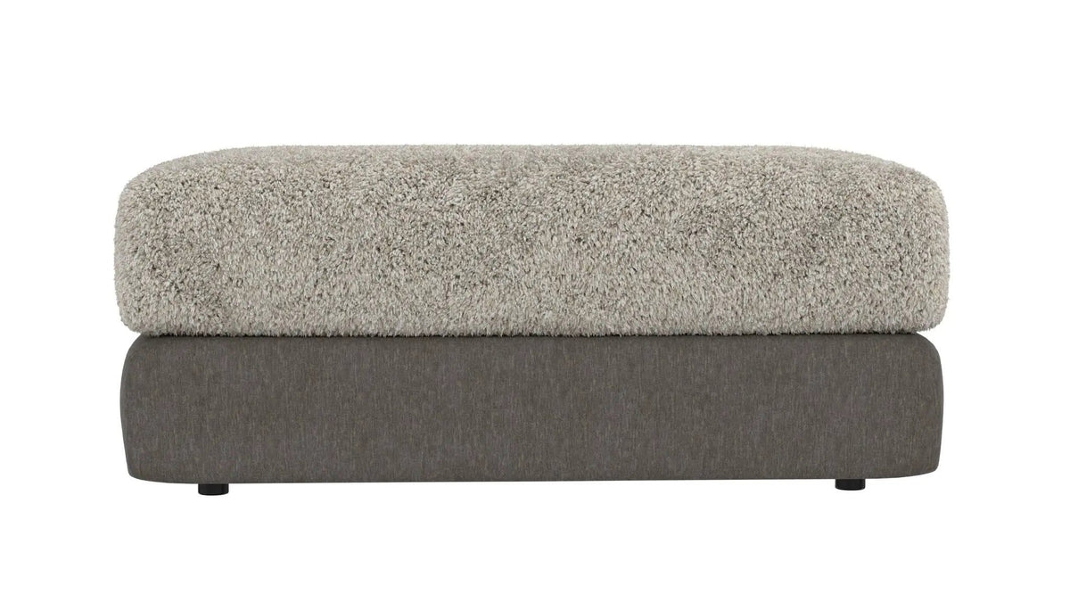 Reddington Ottoman | 47 x 30 x 18 in | Velvet & Fabric | Umber / Fawn