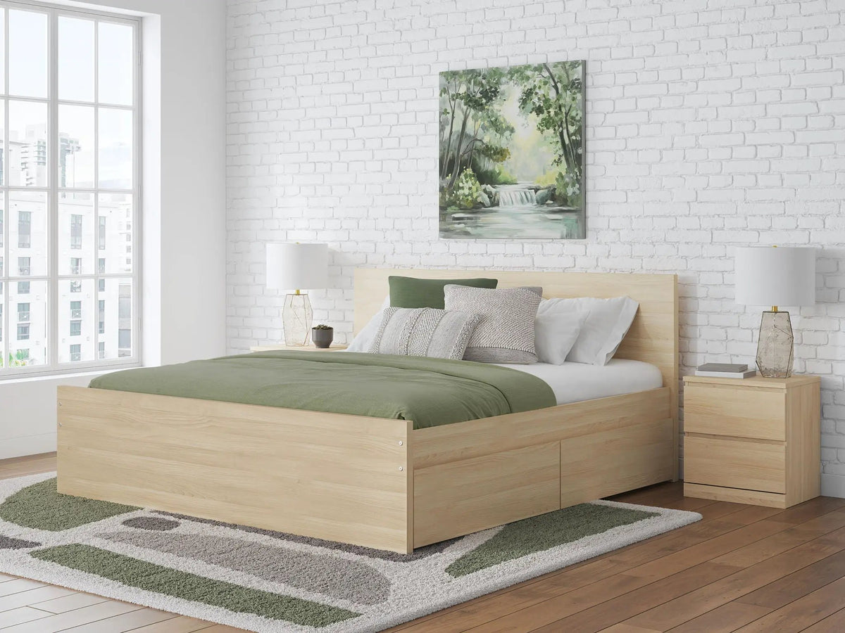 Onita Panel Platform Bed | Minimal Design | Ultra-Clean Lines | Easy-Elegant Solid Finish
