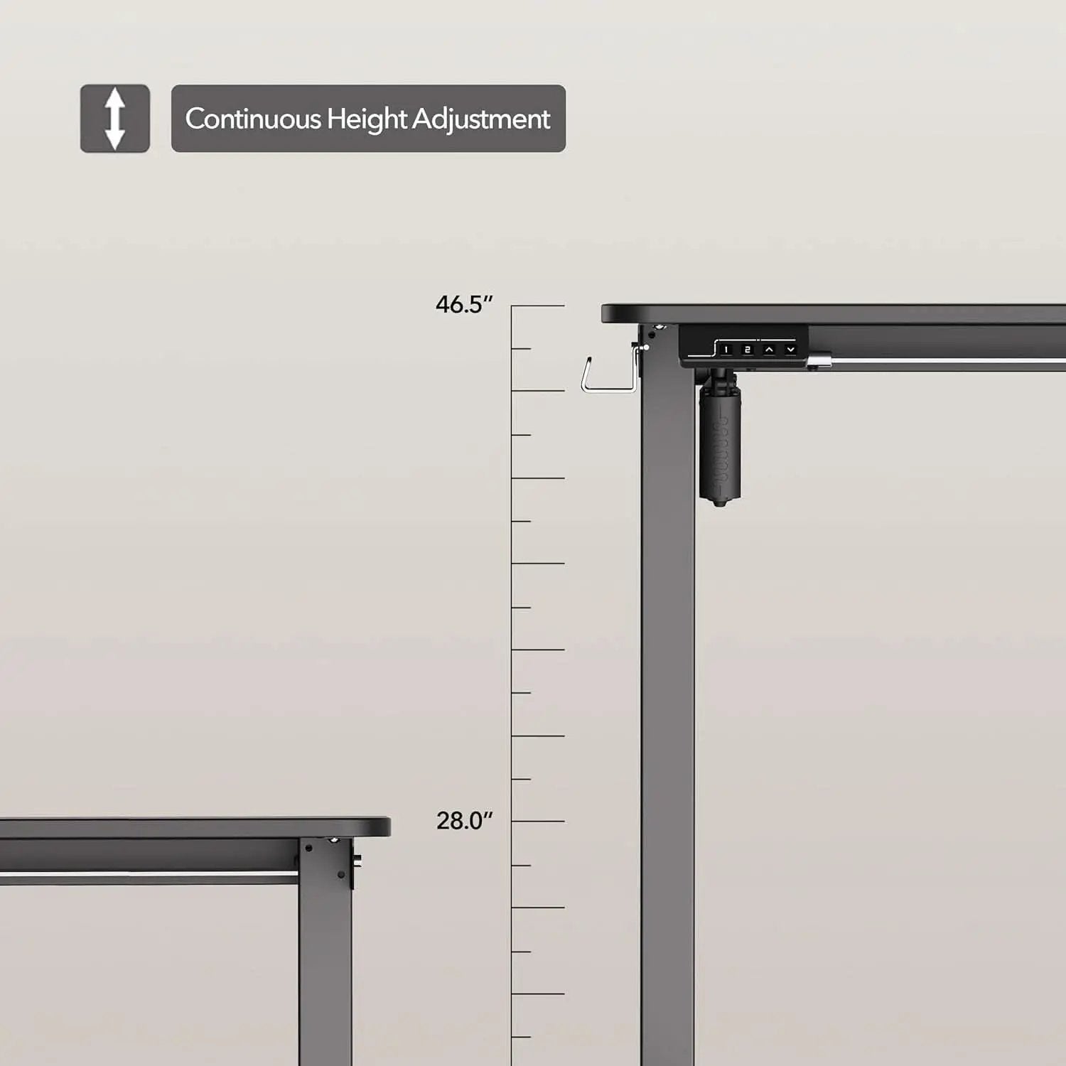 40x24 Inch Electric Standing Desk With Memory Presets Black from PriceLows™