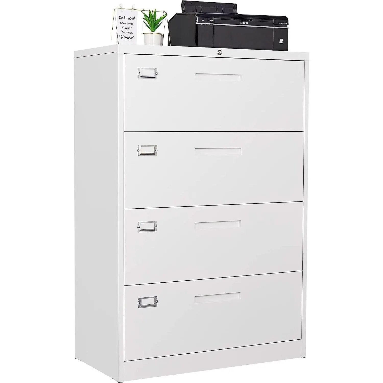 Lockable 4 Drawer Metal File Cabinet For Home Office from PriceLows™