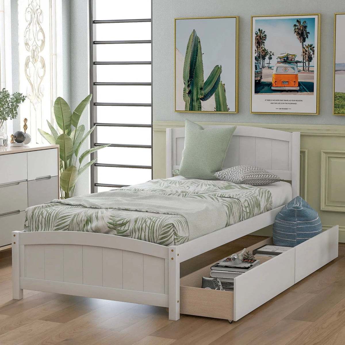 Wood Platform Bed | Headboard And Footboard | Slat Support | Minimalist Style
