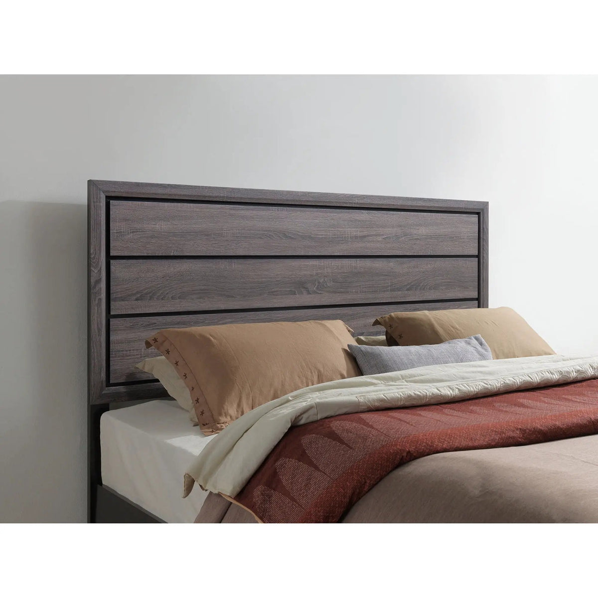 Mirage Panel Bed | Contemporary Panel Headboard | Rubber Wood Construction | 86 Inch Length