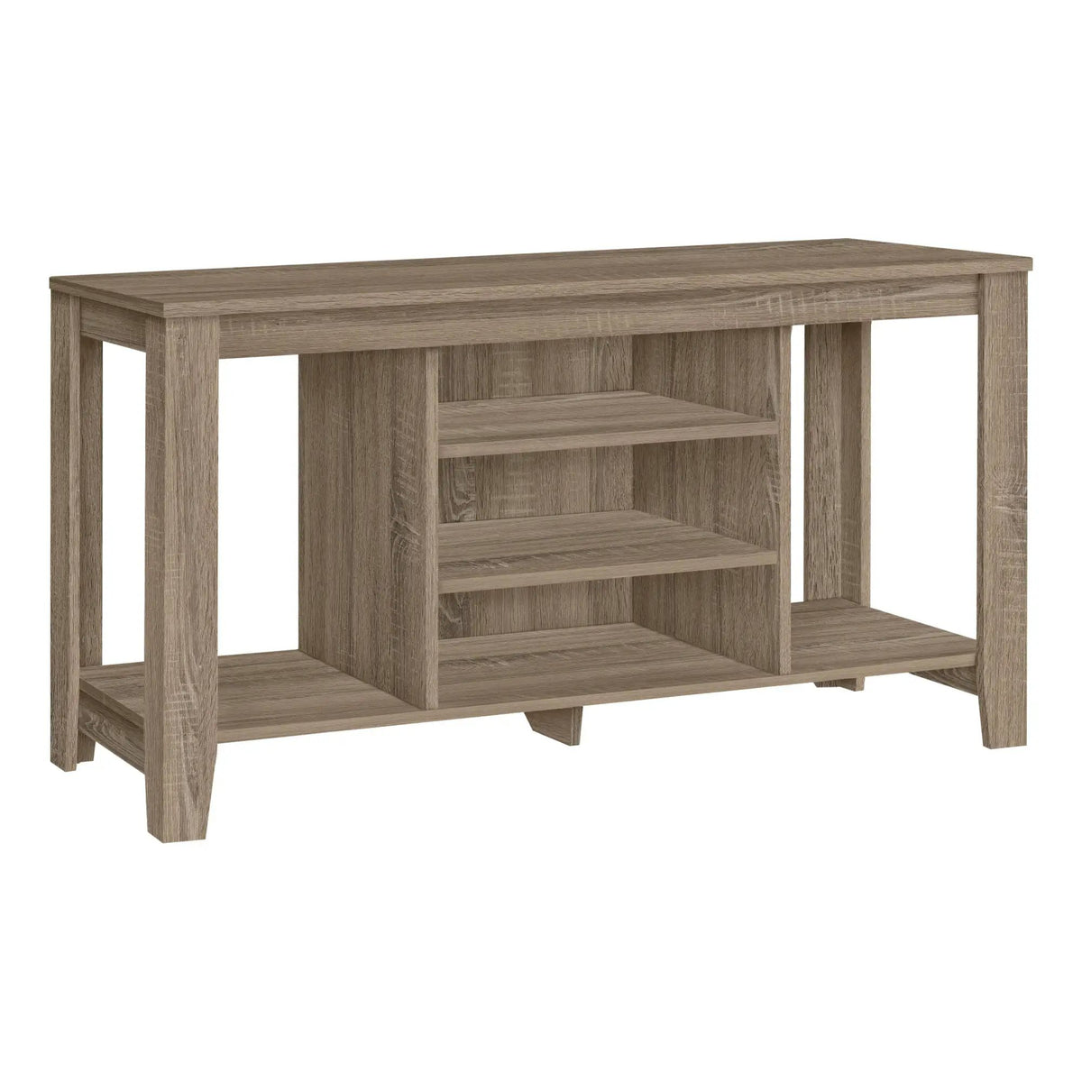 Compact TV Stand | Media Console | Two Adjustable Center Shelves | 47.75 Inch Length