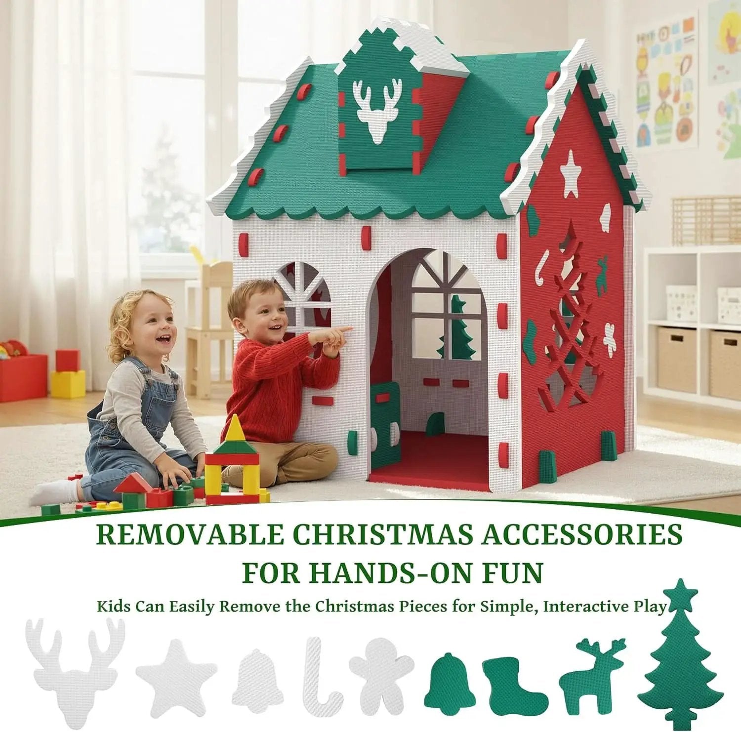 Holiday Season Kids Indoor Outdoor White EVA Playhouse from PriceLows™