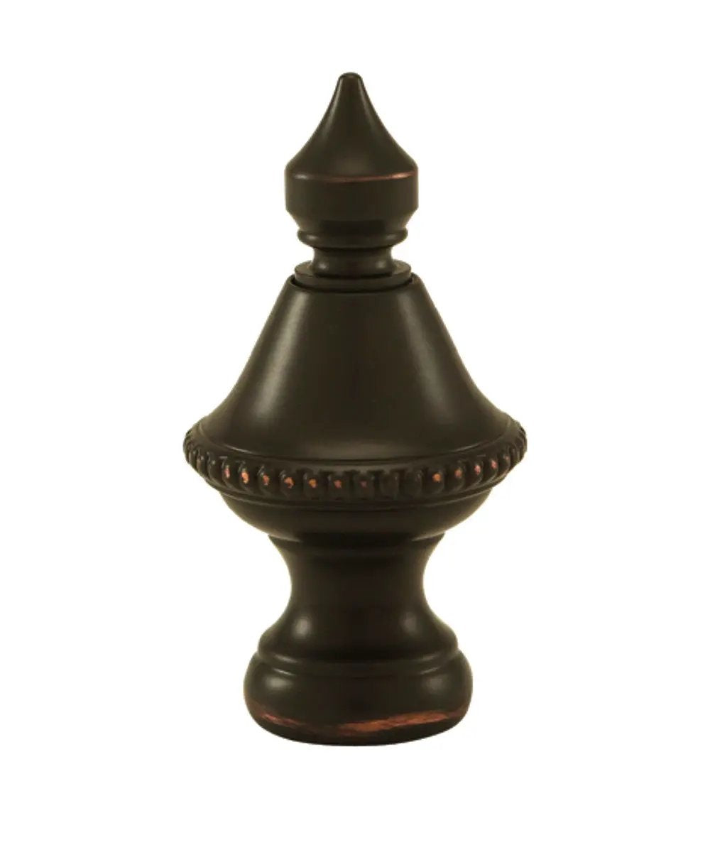 Lamp Finial | Beaded Knob | Oiled Bronze | 1.5 Inch Height
