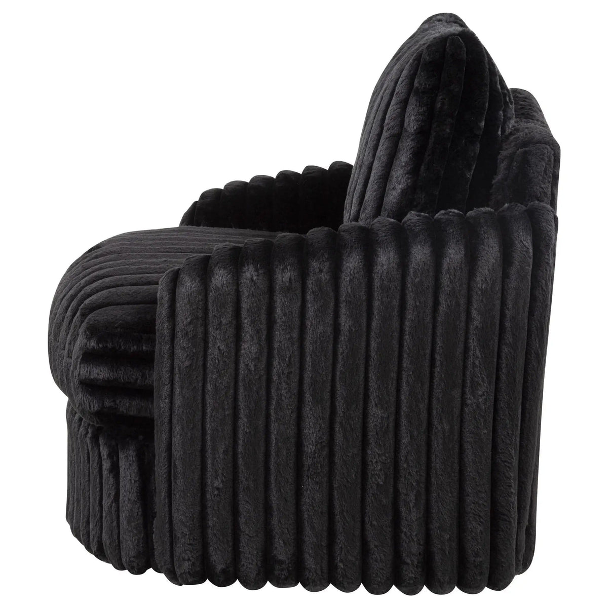 Sarco Corduroy Upholstered Swivel Accent Arm Chair | 38.25 x 34.25 x 37 in | Living Room Furniture | Black