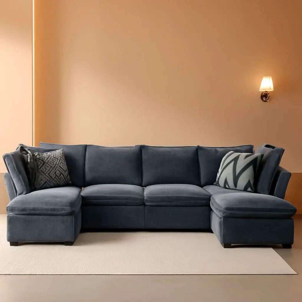 127 Inch Grey Modular Sectional Sofa With Storage Ottoman from PriceLows™