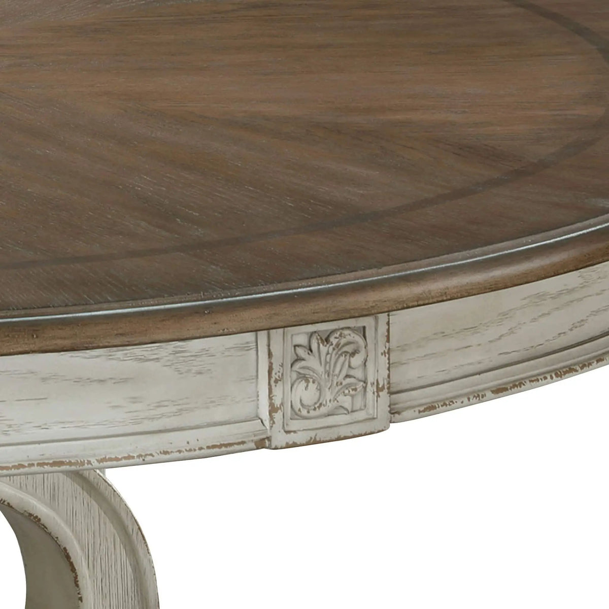 Round Dining Set | 7-Piece | Rustic Style | Pedestal Base Table With Side Chairs