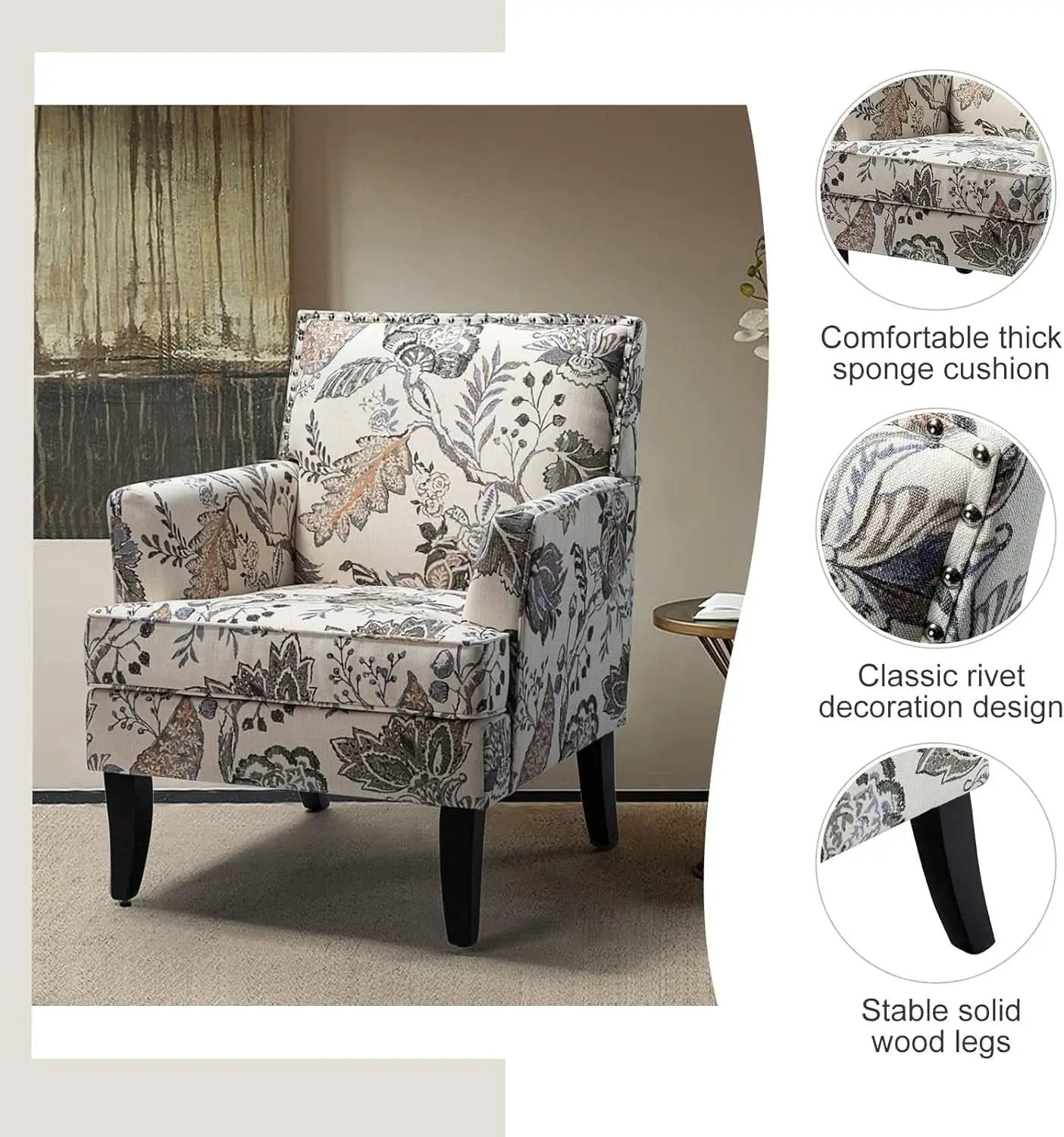 Orange Wingback Armchair Contemporary Living Room Style from PriceLows™