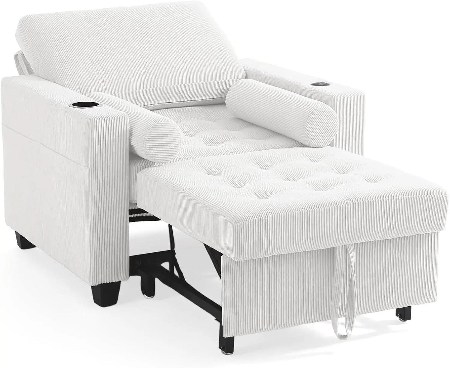 Beige Adjustable Sleeper Chair Sofa Bed Upholstered from PriceLows™