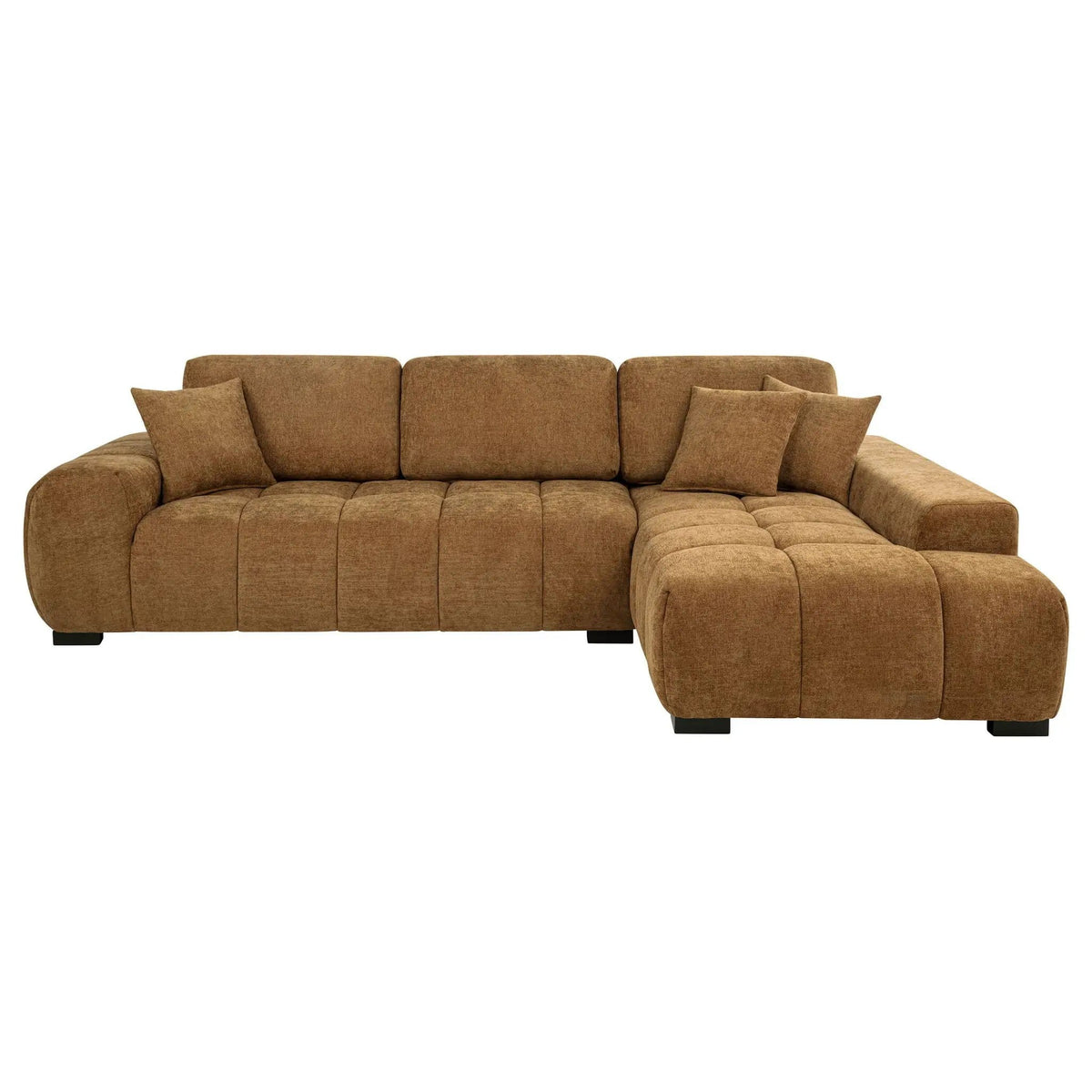 Octavia Upholstered Sectional Chaise Sofa Amber | 119.25 x 79.5 x 35.5 in | Living Room Furniture | Living Room
