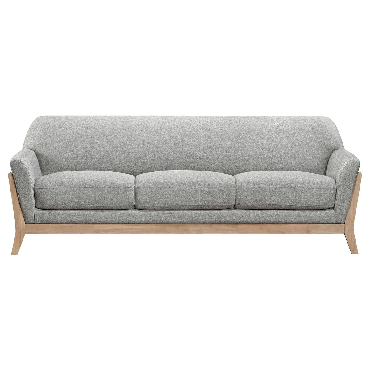 Vaughn 2-piece Fabric Upholstered Flared Arm Sofa Set | 2-Piece Set | Rubberwood & Polyester | Grey