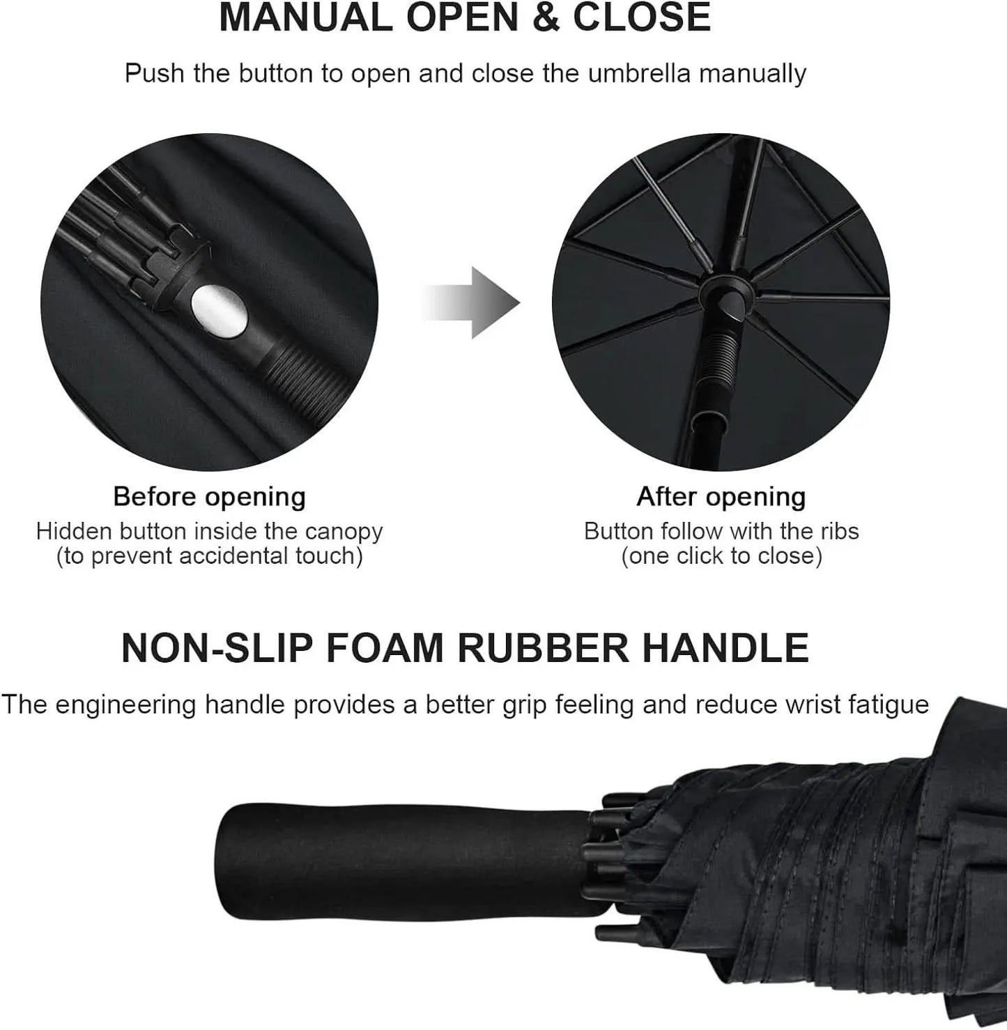 80 Inch Windproof Golf Umbrella For Family Outdoor Use from PriceLows™