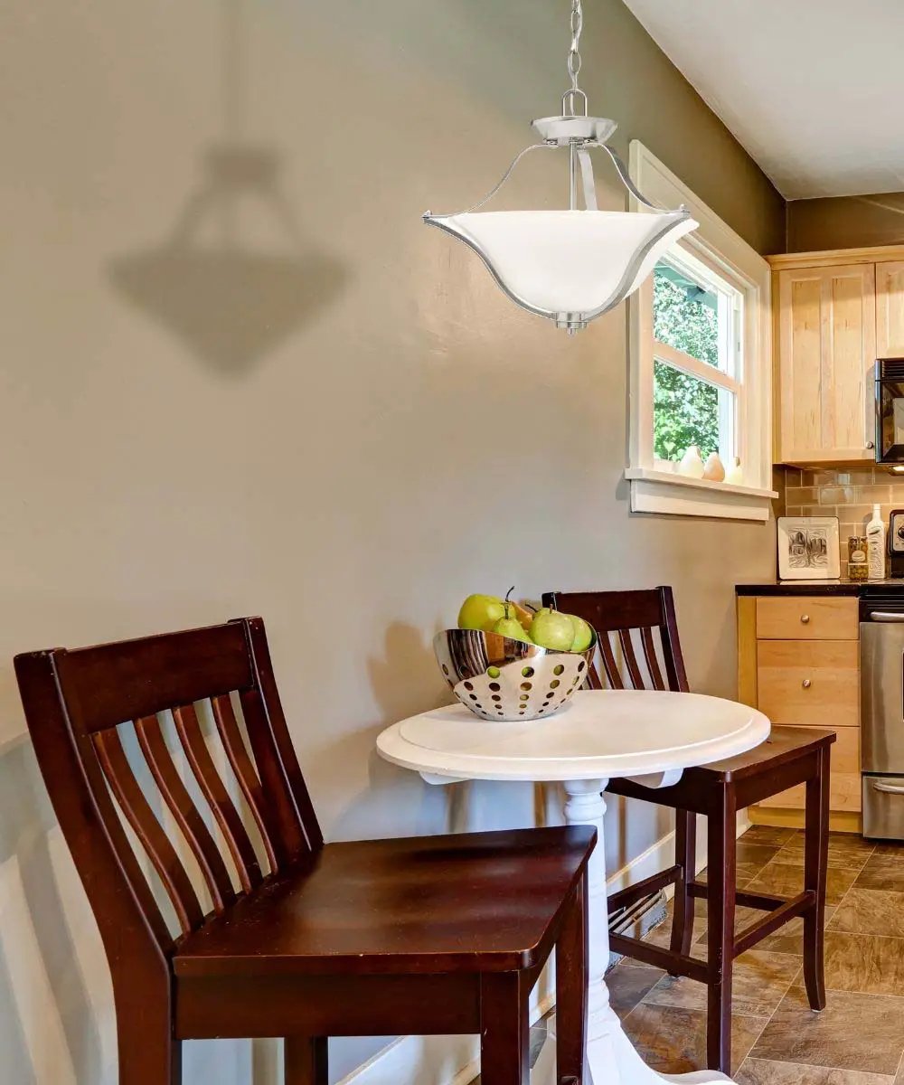 Pendant Light | 19 Inch 2 Light | Brushed Nickel | Etched White Glass