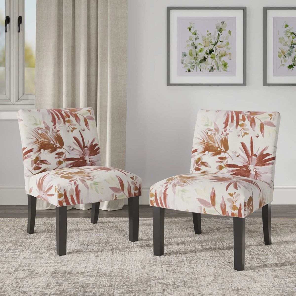 Verma Floral Accent Chair | 22 x 22 x 31 in | Living Room Furniture | Living Room