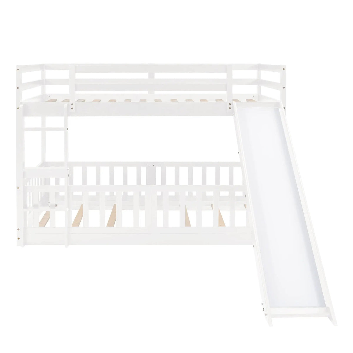 Functional Bunk Bed | Convertible Ladder And Slide | Space-Saving Design | Over Bunk Style