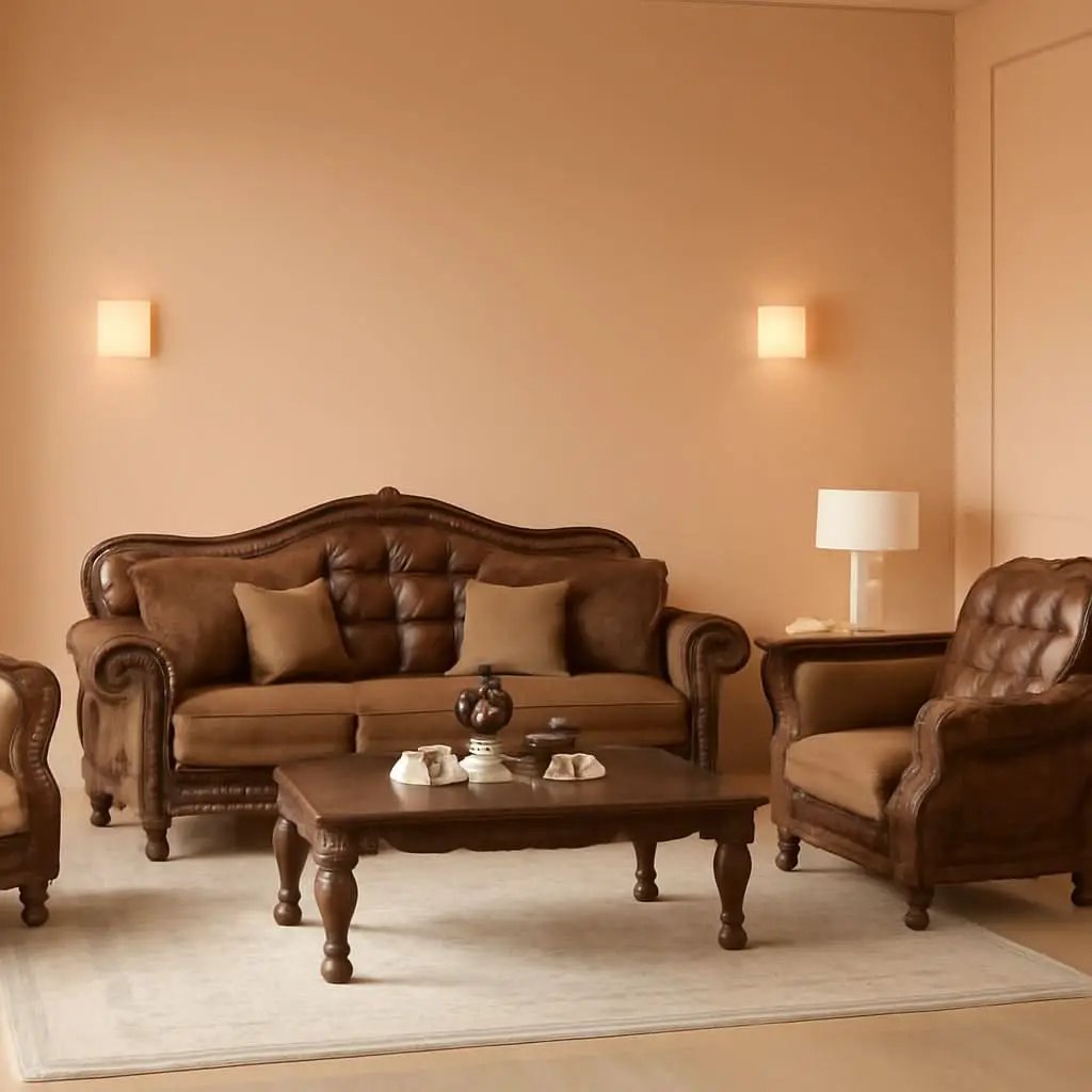 4 Piece Living Room Set With Sofa Loveseat Chair And Coffee Table Brown Chenille from PriceLows™
