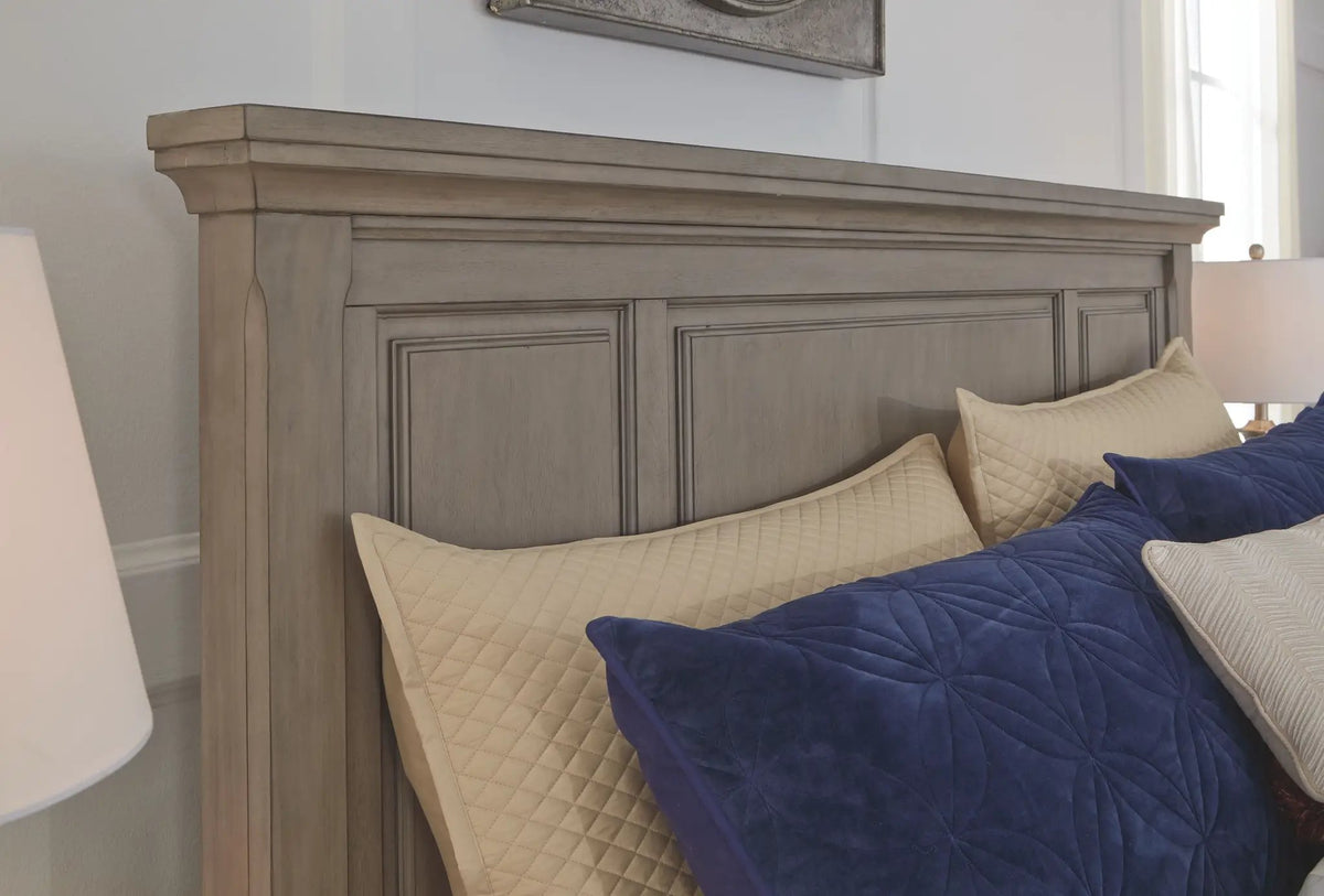Lettner Panel Headboard | Inlaid Panels | Burnished Finish | Traditional Style