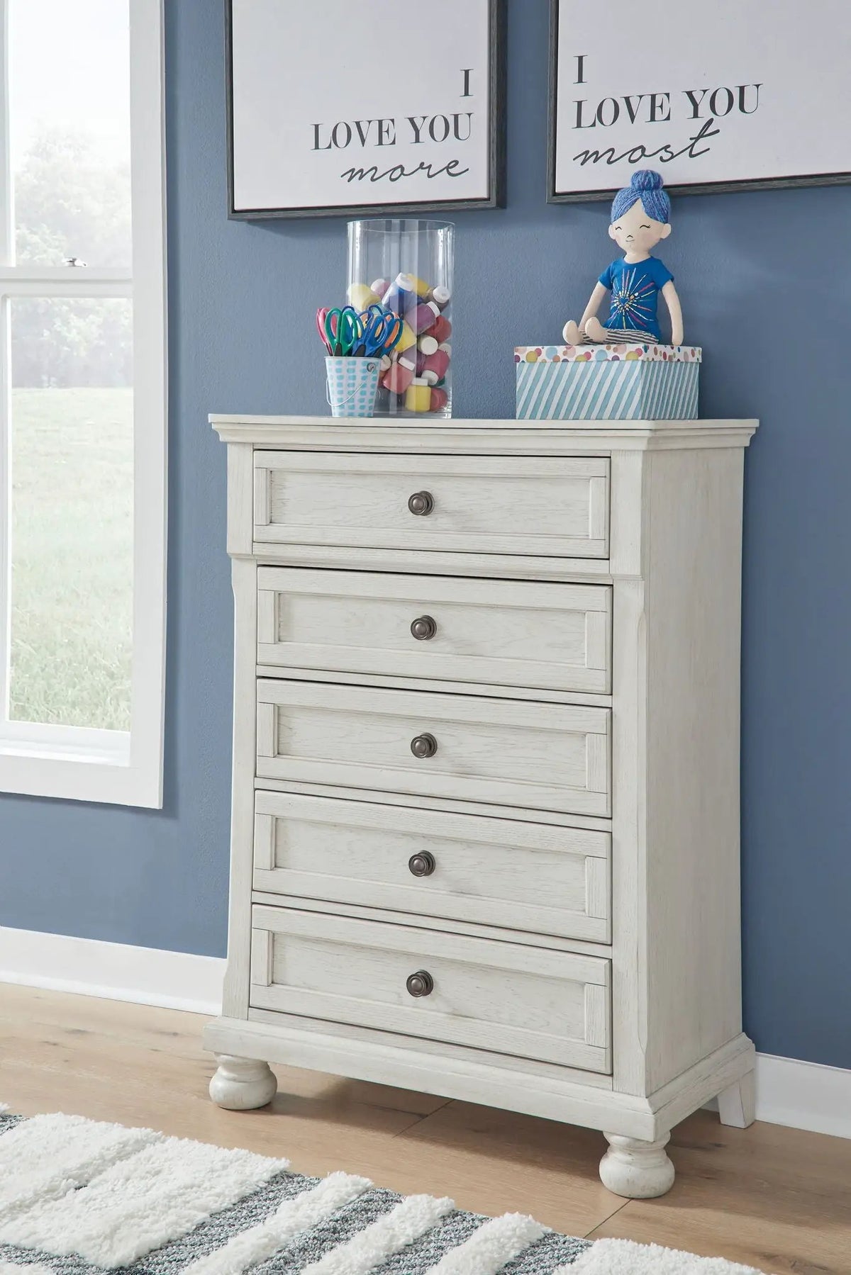Robbinsdale Youth Sleigh Bedroom Set | 4-Piece | Storage Bed | Elegant Timeless Design