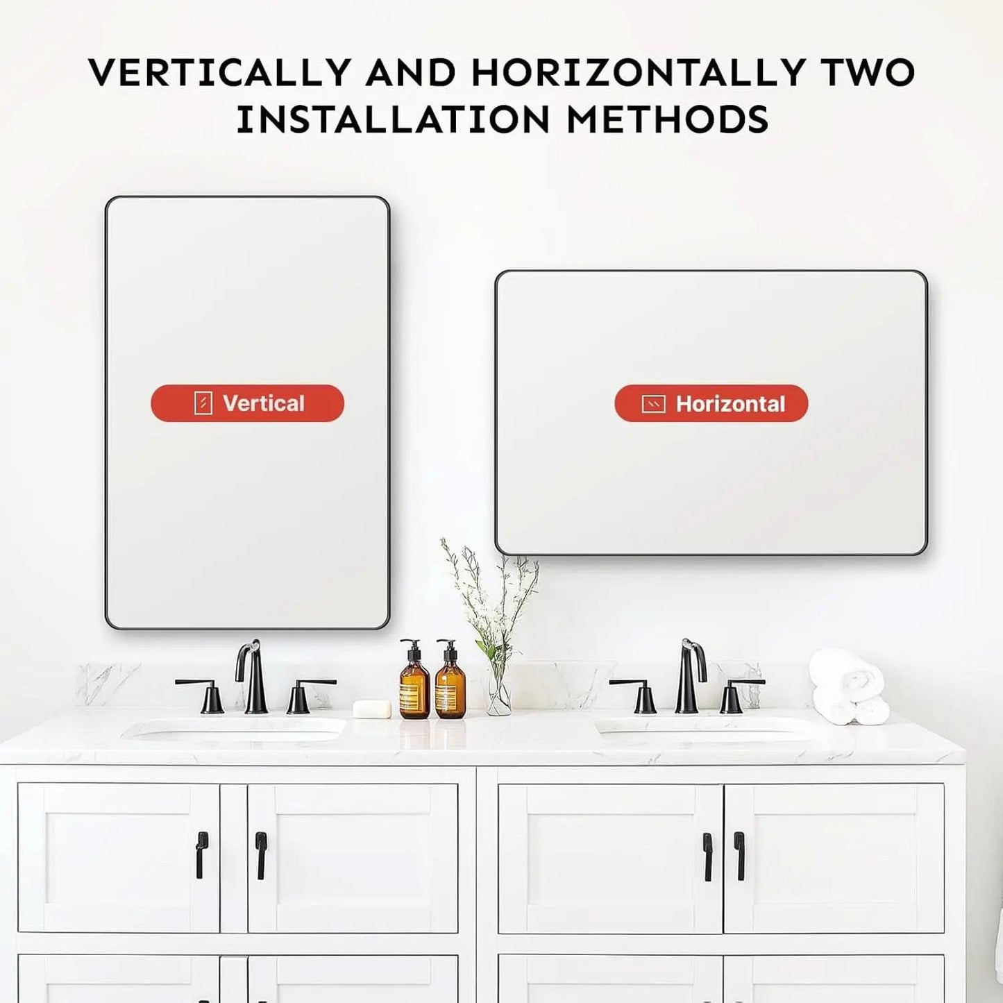 Bathroom Vanity Mirror 30x22 Aluminum Frame Durable from PriceLows™