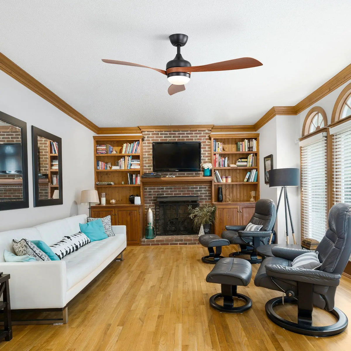 3-Blade Ceiling Fan | 52 Inch Span | Reversible DC Motor | Remote And 3 Downrods