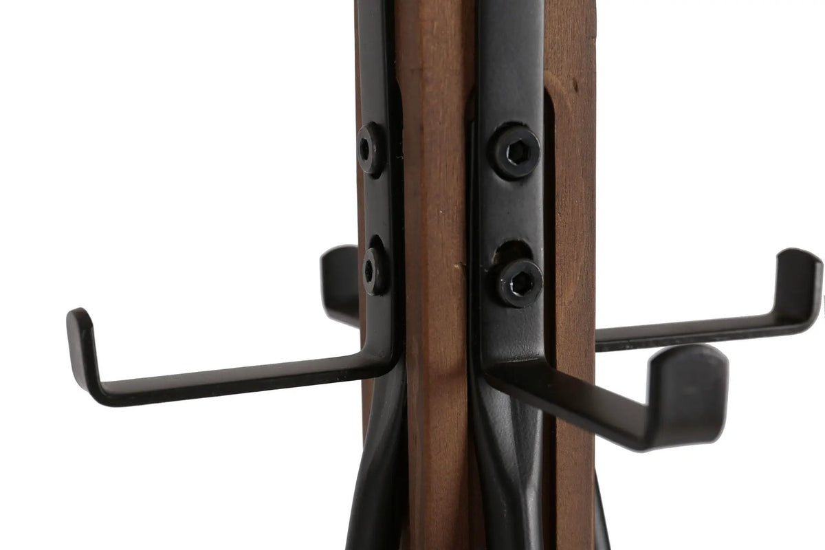 Freestanding Coat Rack | Reclaimed Wood And Metal | 71 Inch Height | Cross Wood Base
